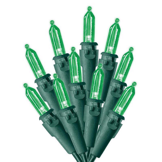 Celebrations Blue LED Mini Green 100 ct String Christmas Lights 24.5 ft.