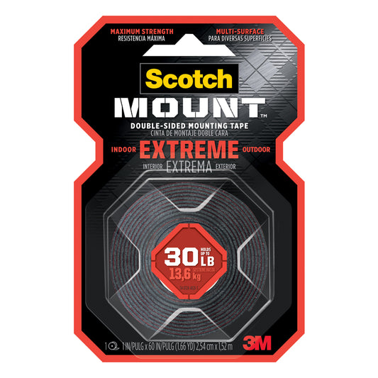 3M Scotch-Mount 60 in. L X 1 in. W Double-Sided Mounting Tape