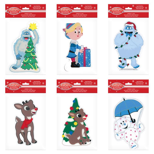 Rudolph Assorted Gel Cling Window Clings 1.75 in.