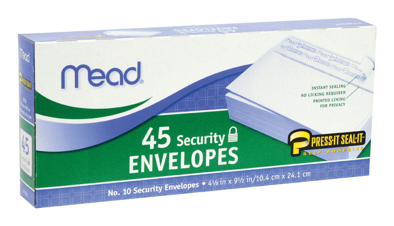 Mead 9.5 in. W X 4.12 in. L No. 10 White Envelopes 45 pk