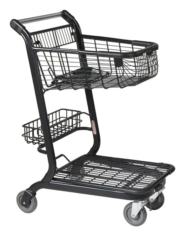 Black Metal Shopping Cart 41.28 in. H X 21.79 in. W X 29.75 in. L