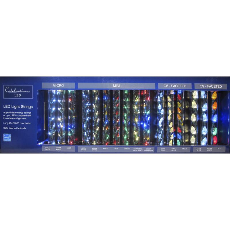 Assorted Celebrations LED Christmas Light Displayer Cardboard