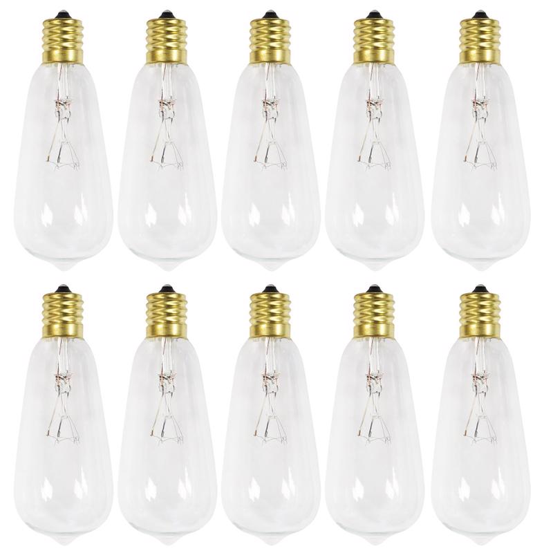 Celebrations Red Incandescent G40 Globe Clear/Warm White 10 ct Replacement Christmas Light Bulbs