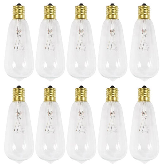 Celebrations Red Incandescent G40 Globe Clear/Warm White 10 ct Replacement Christmas Light Bulbs