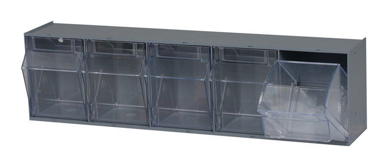 5-3/4 in. H X 3-3/4 in. W Gray Plastic Tool Storage Bin