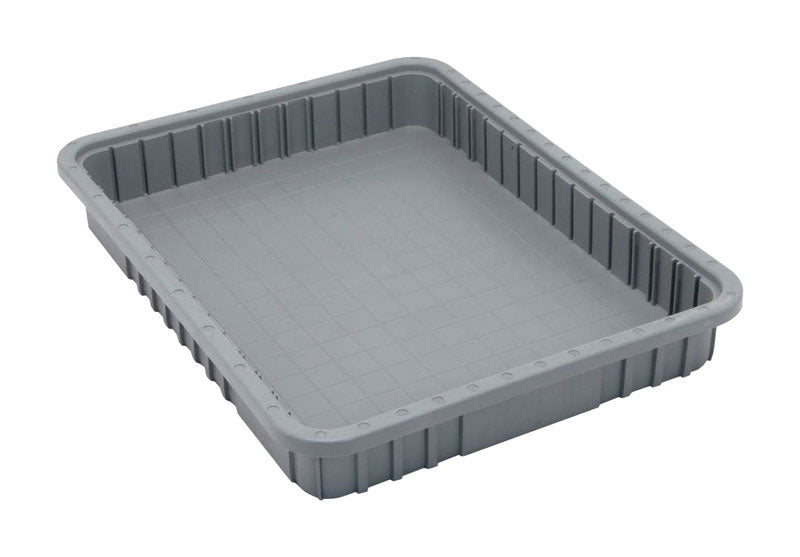 3 in. H X 22-1/2 in. W Gray Plastic Tool Storage Bin