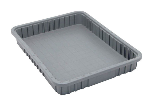 3 in. H X 22-1/2 in. W Gray Plastic Tool Storage Bin
