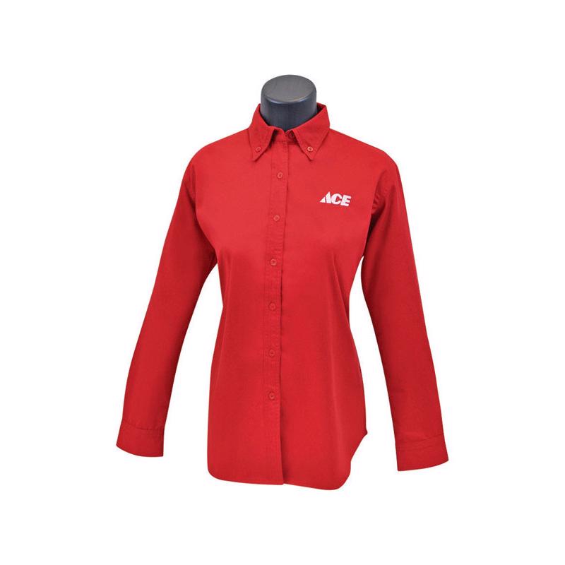 Artcraft S Long Sleeve Women's Collared Red Shirt