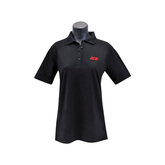 Artcraft L Short Sleeve Women's Collared Black Polo Shirt