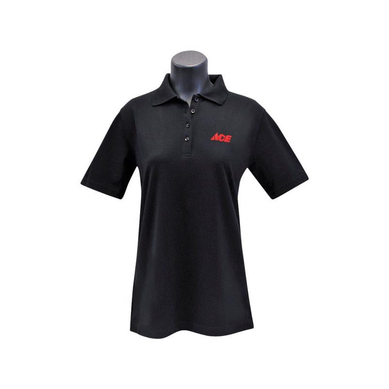 Artcraft XXL Short Sleeve Women's Collared Black Polo Shirt