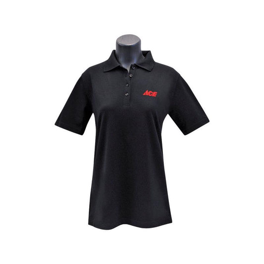 Artcraft XXL Short Sleeve Women's Collared Black Polo Shirt