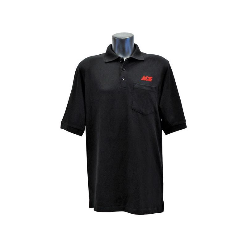 Artcraft XL Short Sleeve Men's Collared Black Polo Shirt