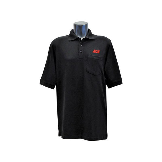 Artcraft XL Short Sleeve Men's Collared Black Polo Shirt