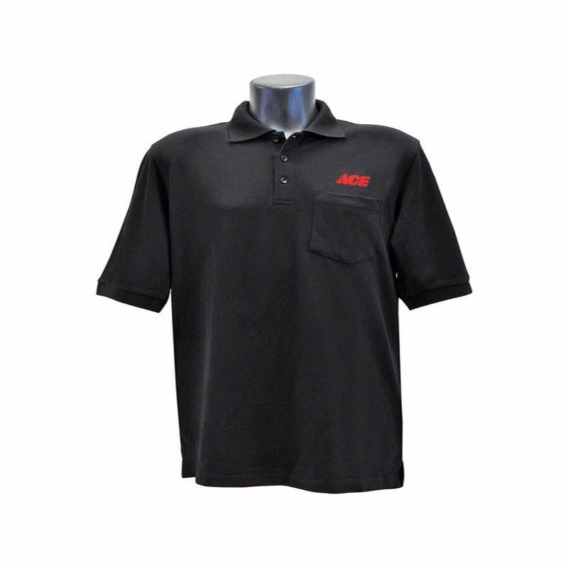 Artcraft LT Short Sleeve Men's Collared Black Polo Shirt