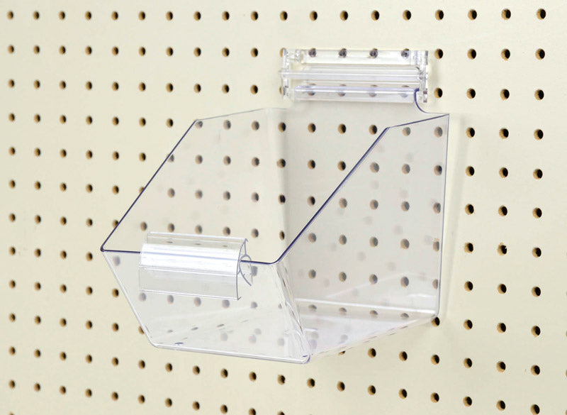6 in. H X 6 in. W X 7.5 in. L Clear Peg Board Bin Acrylic