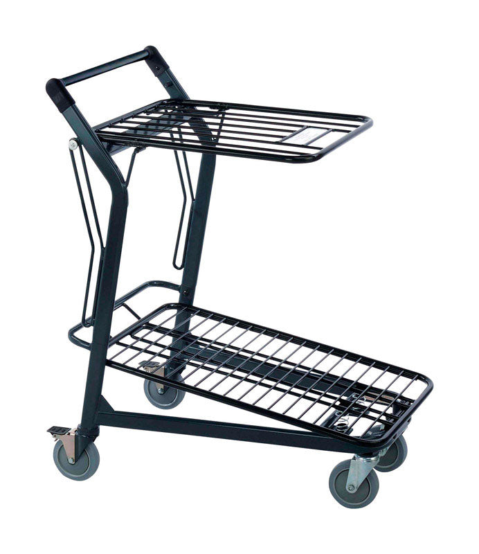 Black Metal Tote Cart 41.26 in. H X 22.83 in. W X 41.26 in. L