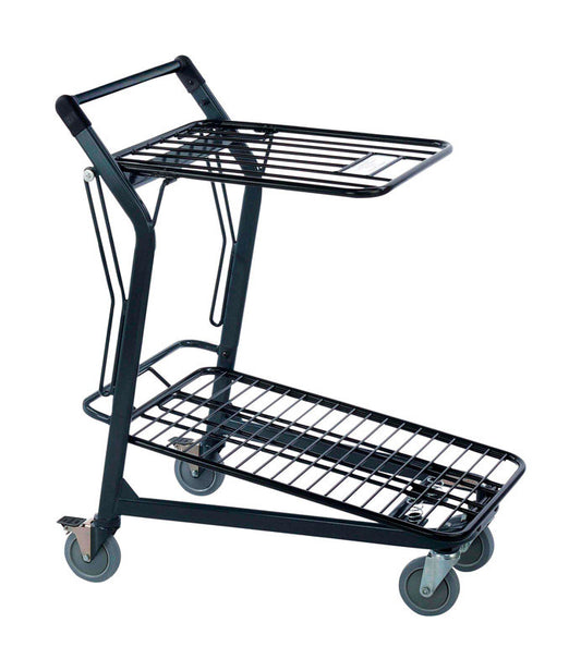 Black Metal Tote Cart 41.26 in. H X 22.83 in. W X 41.26 in. L