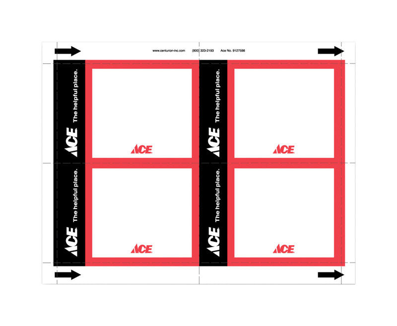 11 in. H X 8.5 in. W Office Supplies/Stationary Sign 25 each