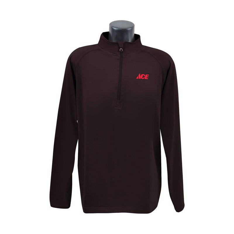 Artcraft L Long Sleeve Men's 1/4 Zip Black Pullover Shirt