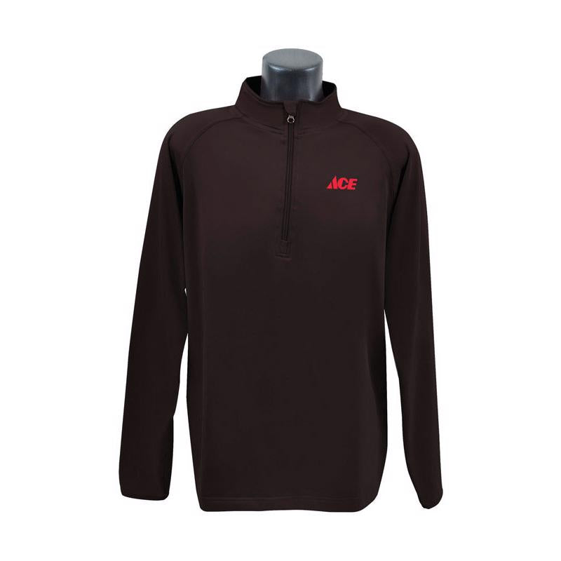 Artcraft XL Long Sleeve Men's 1/4 Zip Black Pullover Shirt