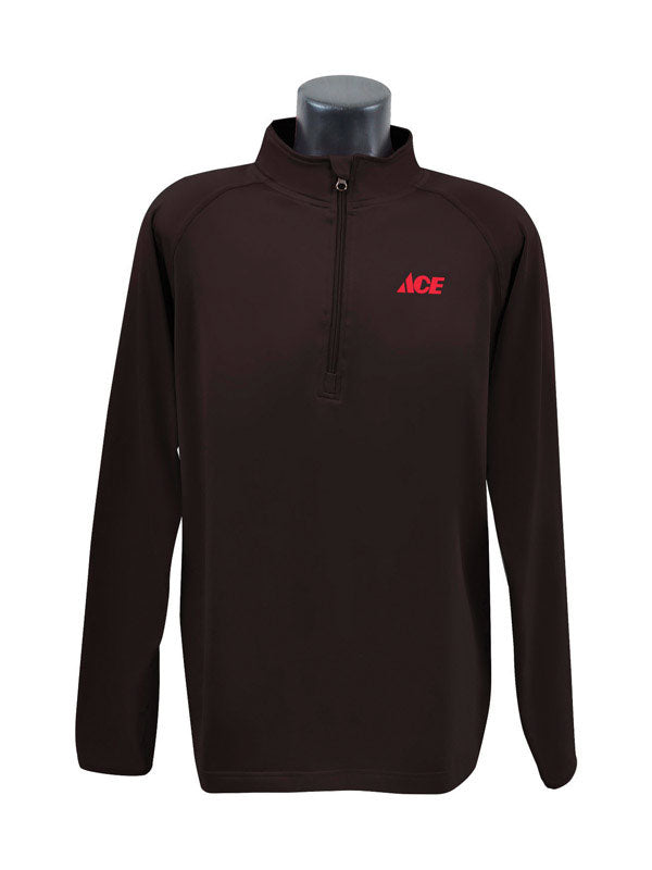 Artcraft XLT Long Sleeve Men's 1/4 Zip Black Pullover Shirt