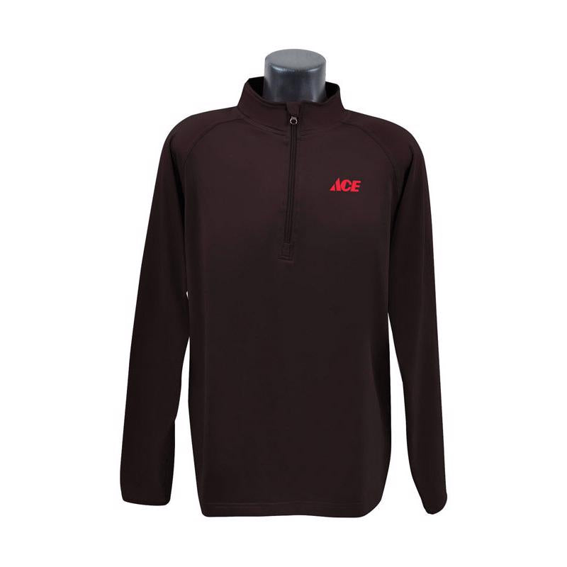 Artcraft 2XLT Long Sleeve Men's 1/4 Zip Black Pullover Shirt