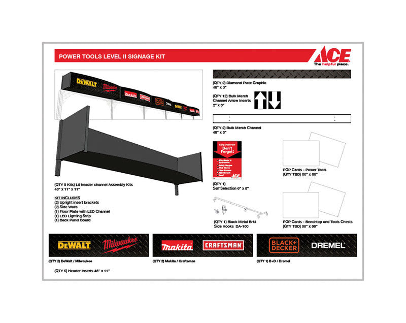 49 in. H X 23.5 in. W X 7.75 in. D Black Plastic Power Tool Display