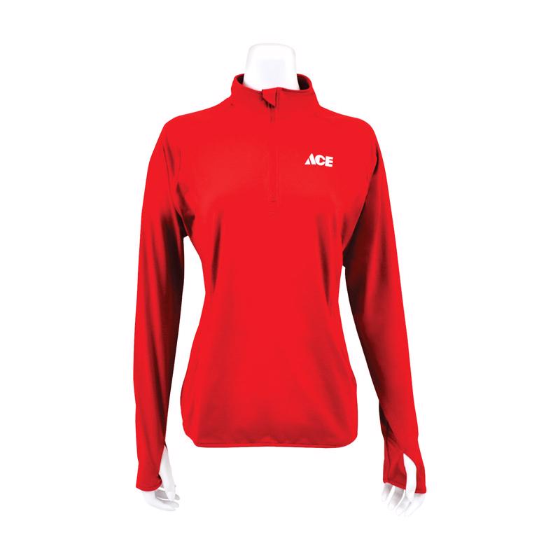 Artcraft XXL Long Sleeve Women's 1/4 Zip Red Pullover Shirt