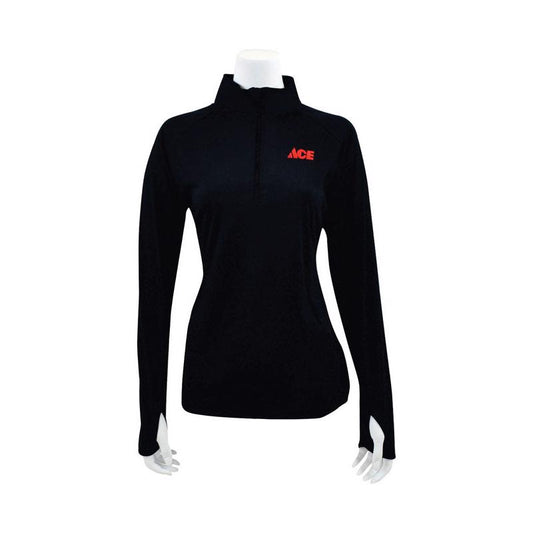 Artcraft S Long Sleeve Women's 1/4 Zip Black Pullover Shirt