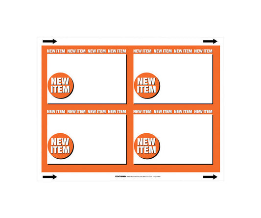 3.5 in. H X 5.5 in. W Office Supplies/Stationary Sign 25 each