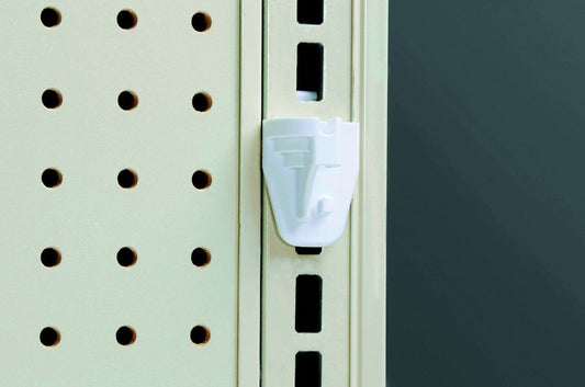 1 in. White Plastic Peg Hook Back 25 pk