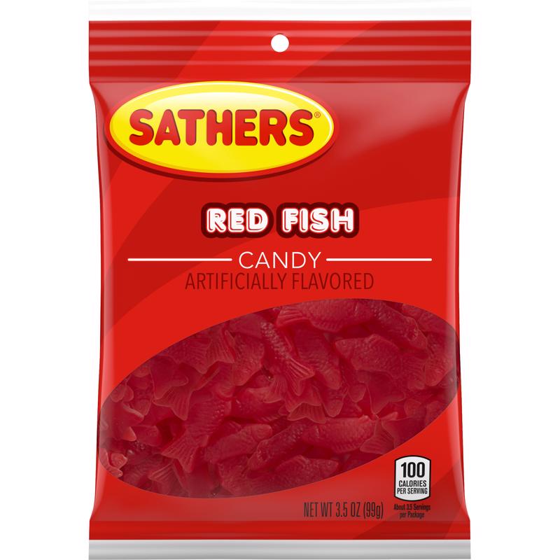 Sathers Fruity Red Fish Gummi Candy 3-1/2 oz