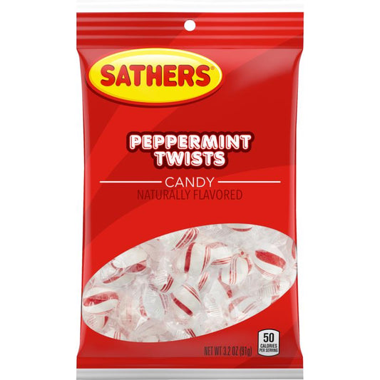 Sathers Peppermint Twists Soft Mint Candy 3-3/16 oz