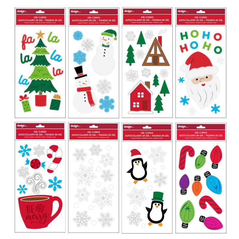 IG Design Multicolored Christmas Window Clings 2.2 in.