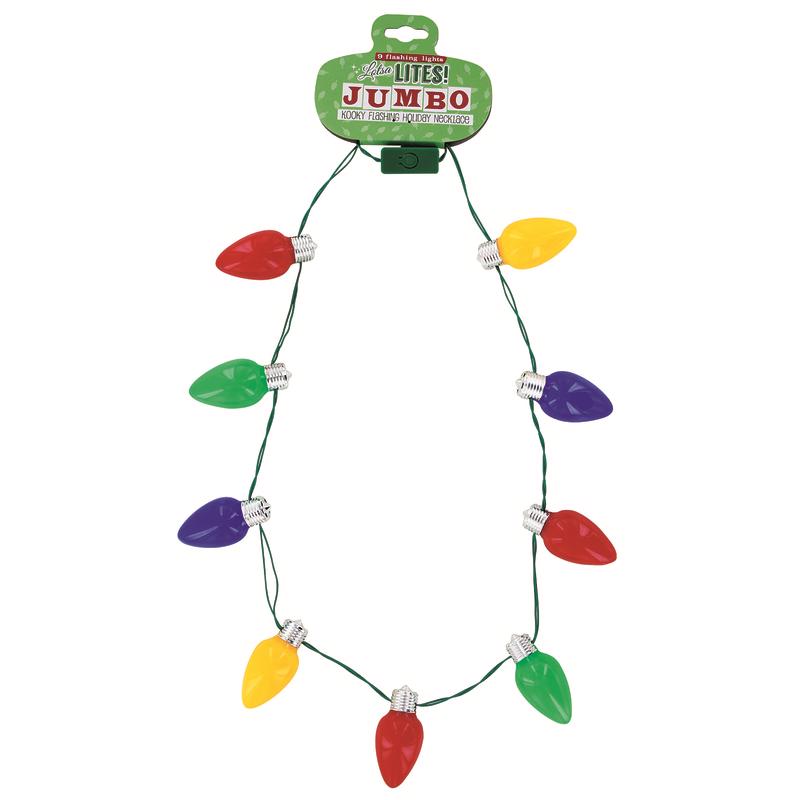 DM Merchandising Lotsa Lites CHRISTMAS Jumbo Light Up Necklace Plastic 1 pk