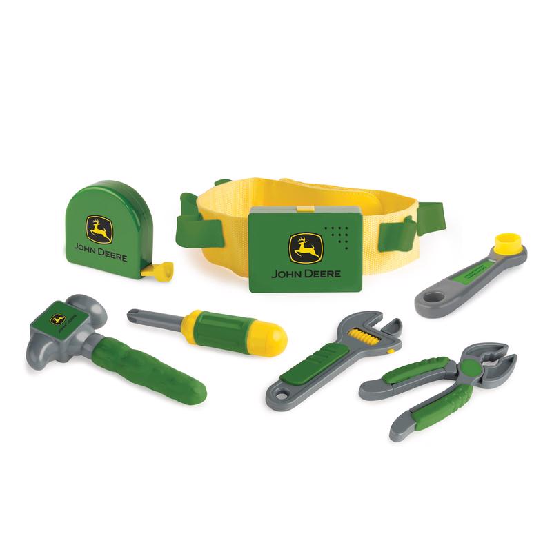 TOMY John Deere Talking Tool Belt Set Green/Yellow 7 pc