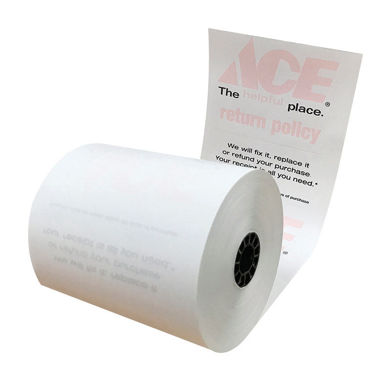3.25 in. W X 230 ft. L 1 ply Ace Logo Thermal Cash Register Receipt Paper with Return Policy 50 pk