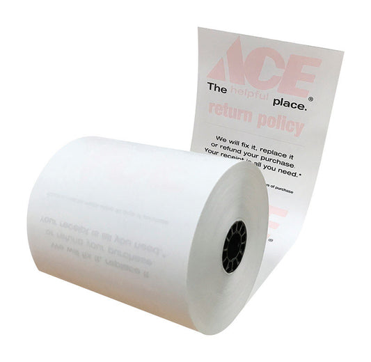 3.25 in. W X 230 ft. L 1 ply Ace Logo Thermal Cash Register Receipt Paper with Return Policy 50 pk