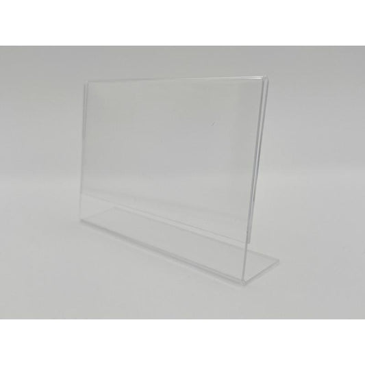Clear Plastic Counter Slant Back Sign Holder 3-1/2 in. H X 5-1/2 in. W X 1 in. L
