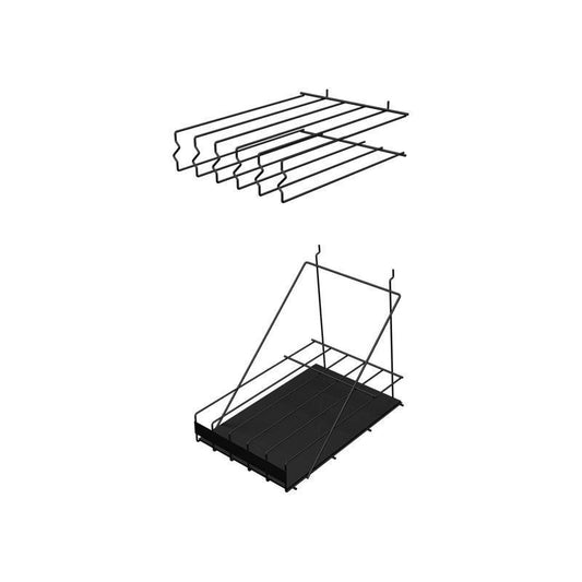 13 in. H X 12.5 in. W X 13.75 in. D Black Metal 5 Slot Light Bulb Pegboard Display