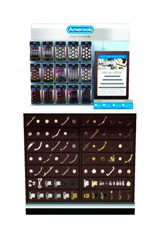 47 in. H X 16 in. W Brown Amerock Handle and Drawer Pull Displayer Wood