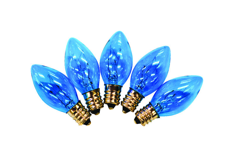 Holiday Bright Lights Incandescent C7 Blue 25 ct Replacement Christmas Light Bulbs 0.08 ft.